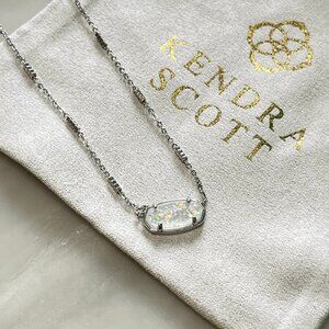Kendra Scott Elisa White iridescent Glitter Adjustable Necklace
